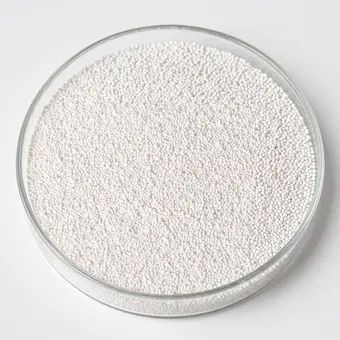 Macroporous & Inert Beads resin beads in a laboratory petri dish